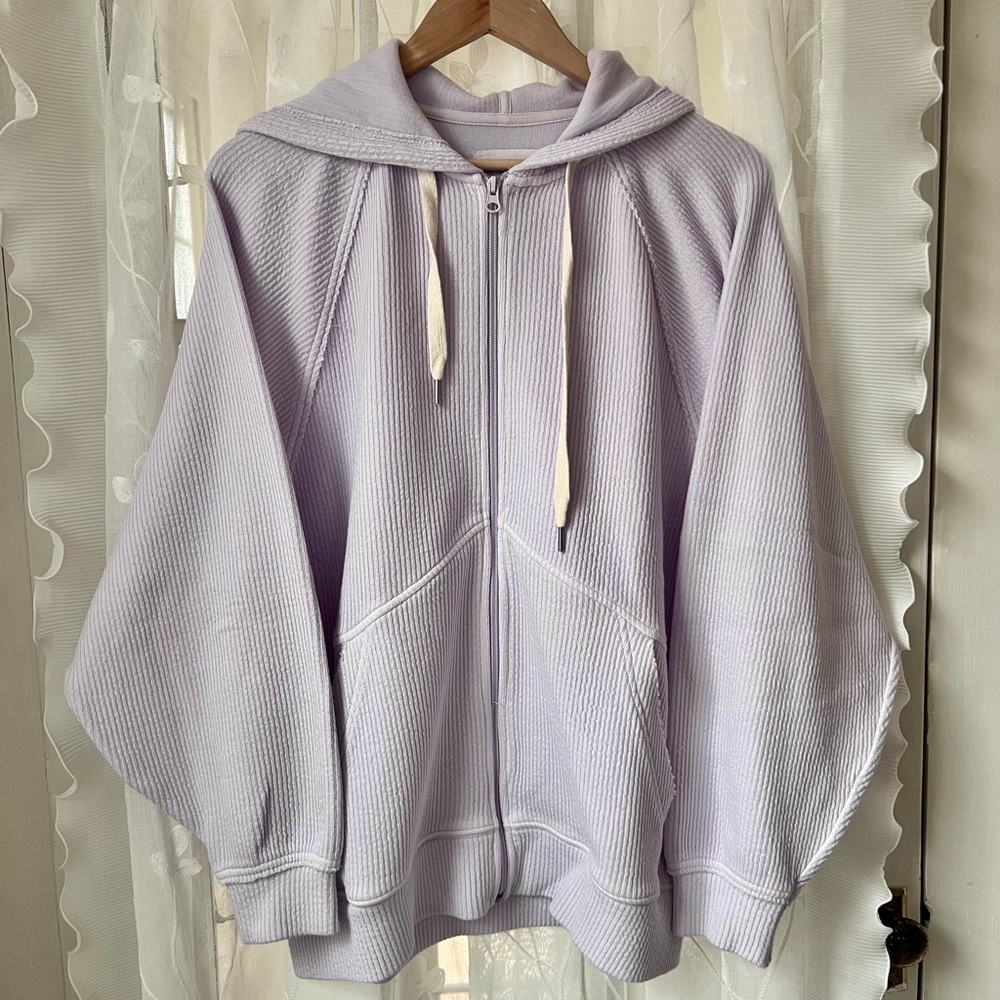 Aerie Purple Zip Oversized Hoodie